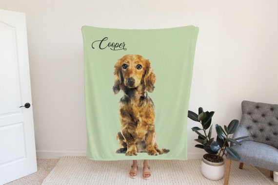 Custom Dog Face Blankets, Pet Blanket Using Pet Photo + Name, Fleece Dog Blankets, Customized Photo Throws, Dog Dad Gifts, Pet Lover Gifts