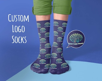 Custom Logo Socks / Personalized Business Logo Socks / Put any logo team on Socks