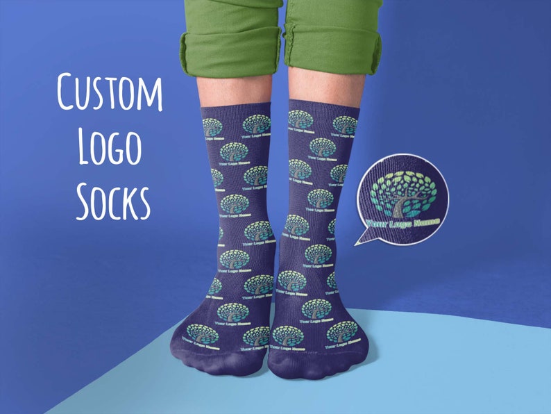 Custom Logo Socks / Personalized Business Logo Socks / Put Any Etsy