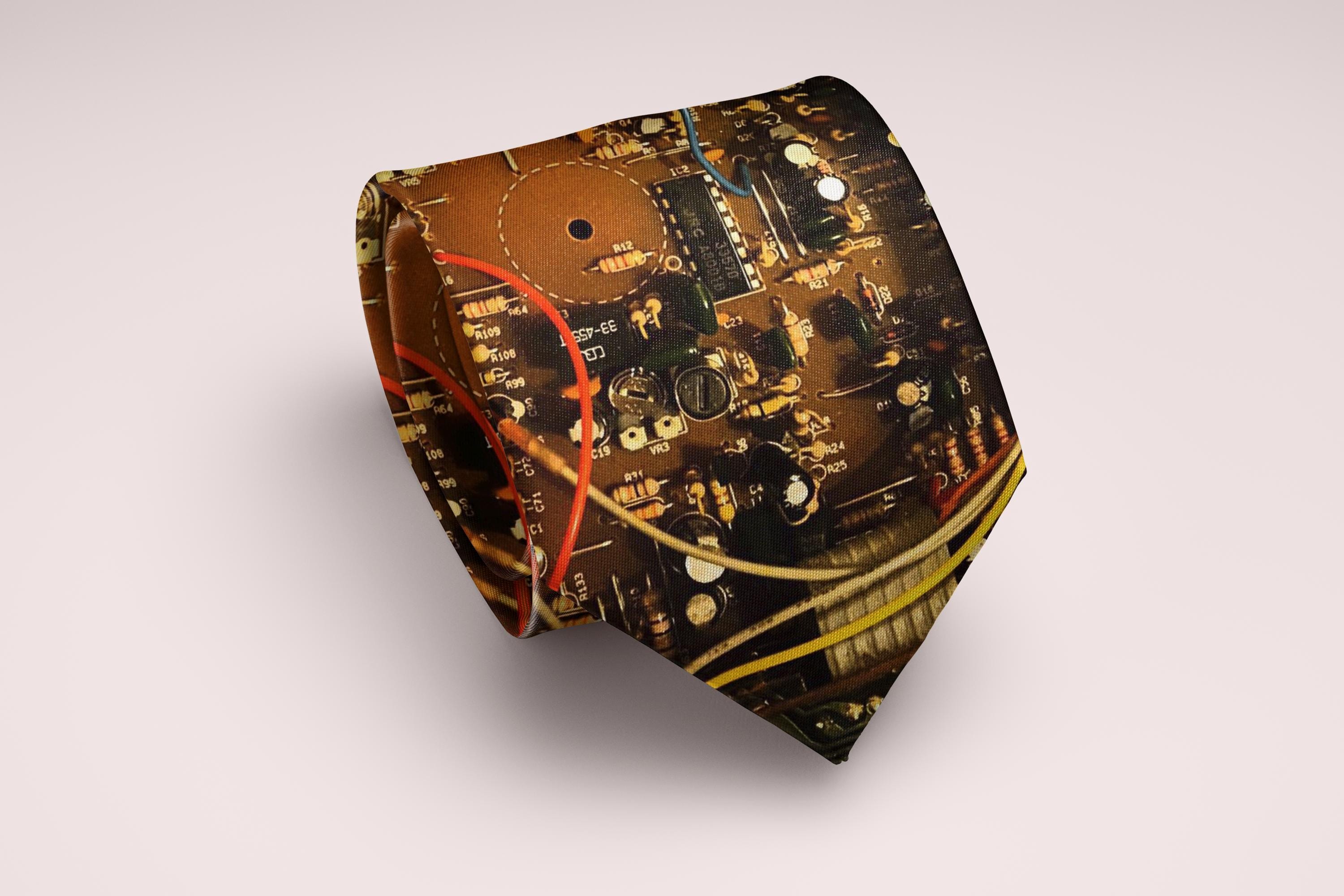 Vintage Circuit Board Tie for Men Steampunk Tech Necktie Engineer Gift ...