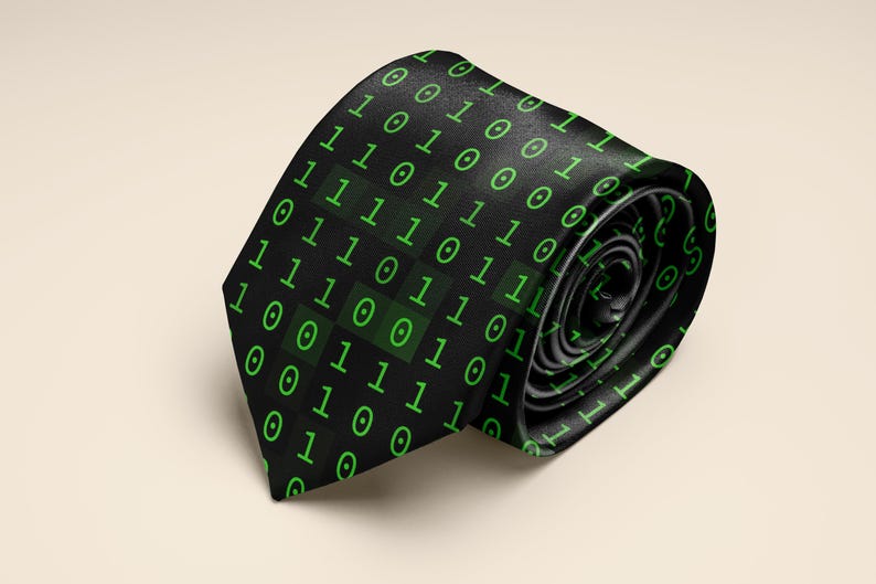 Binär Code Krawatte Tech Krawatte Computer Programmierer Geschenk Geek Krawatte Coding Krawatte IT Professionelles Geschenk Nerd Krawatte Cyber Sicherheit Krawatte Bild 1