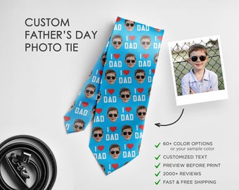 Father’s Day Custom Face Tie Personalized Dad Gift Unique Photo Necktie Funny or Sentimental Keepsake