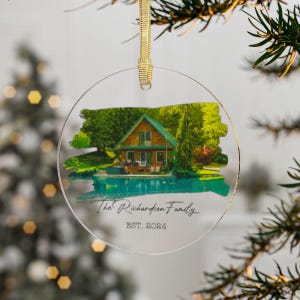 Custom House Ornament, First Home Christmas Ornament, Personalized Housewarming Gift, New House Ornament, Home Portrait Christmas Decoration