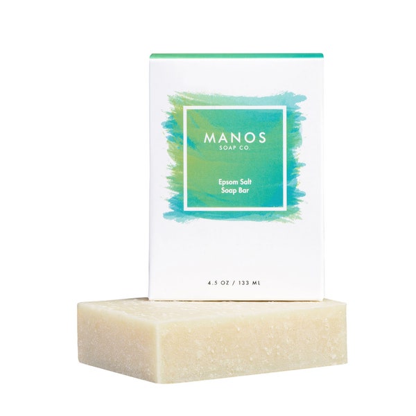 BAKING SODA SOAP - Epsom Salt & Eucalyptus - Handmade Soap from Manos Soap Co is Castile Soap Vegan Soap All-Natural Soap Cold Process Soap