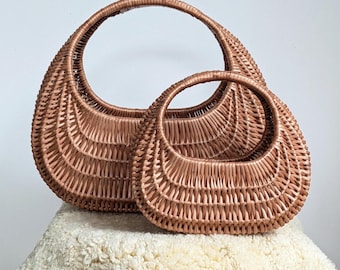 Körbe für Mamas und Kinder // Handgemachte Korbtasche mini oder maxi // Retro Shopper aus Rattan // Weidenkorb mit einem Henkel