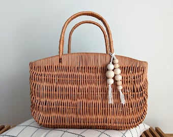 Handmade basket bag midi // retro shopper made of rattan // wicker basket midi // 41 cm x 20 cm x 27 cm - 40 cm