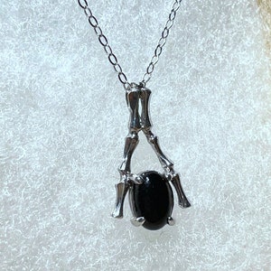 Genuine Natural Hawaiian Black Coral Oval Cabochon Pendant Necklace Sterling Silver