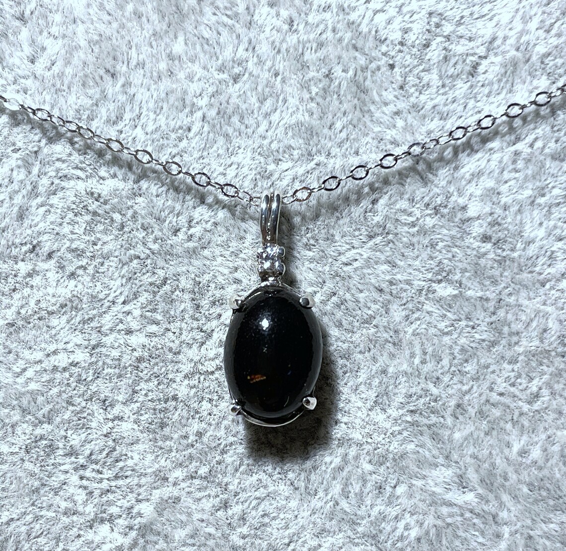 Genuine Natural Hawaiian Black Coral Oval Cabochon Pendant Etsy