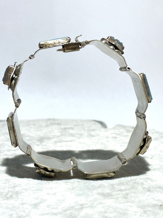 Vintage Turquoise 925 Sterling Silver Bracelet - image 5