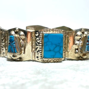 Vintage Turquoise 925 Sterling Silver Bracelet