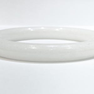 White Jade Bangle Bracelet 8.70 mm 7&quot; inch