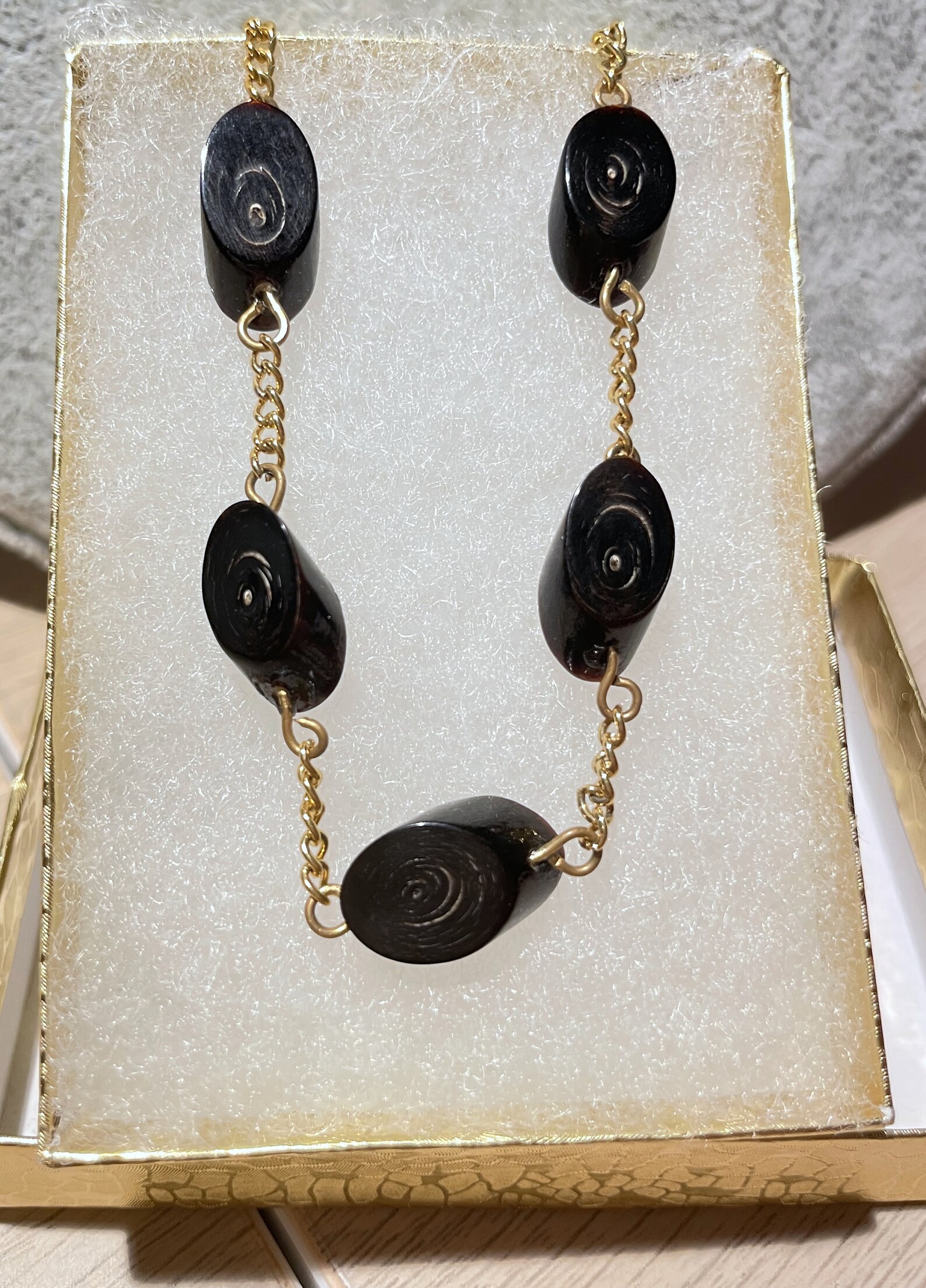 Vintage Genuine Natural Hawaiian Black Coral Link Gold Filled Etsy