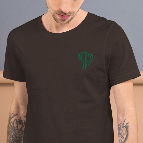 Western Thema Herren T-Shirt Gesticktes Kaktus-Shirt Herren T-Shirt -  Etsy.de