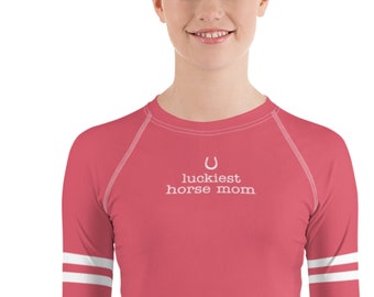 Horse Mom Equestrian Shirt, Raspberry Pink