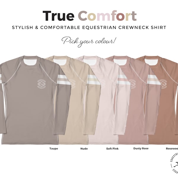 Equestrian Base Layer - Women's Equestrian Sun Shirt - Riding Under Layer - Horseback Riding Shirt - Neutral Colours