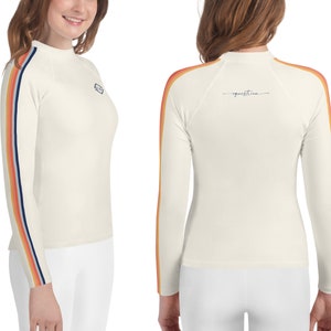 Youth Equestrian Sun Shirt, Teen Riding Shirt, Kids Horseback Riding Shirt, Teen Horse Shirt, Children Riding Shirt, Ivory & Rainbow