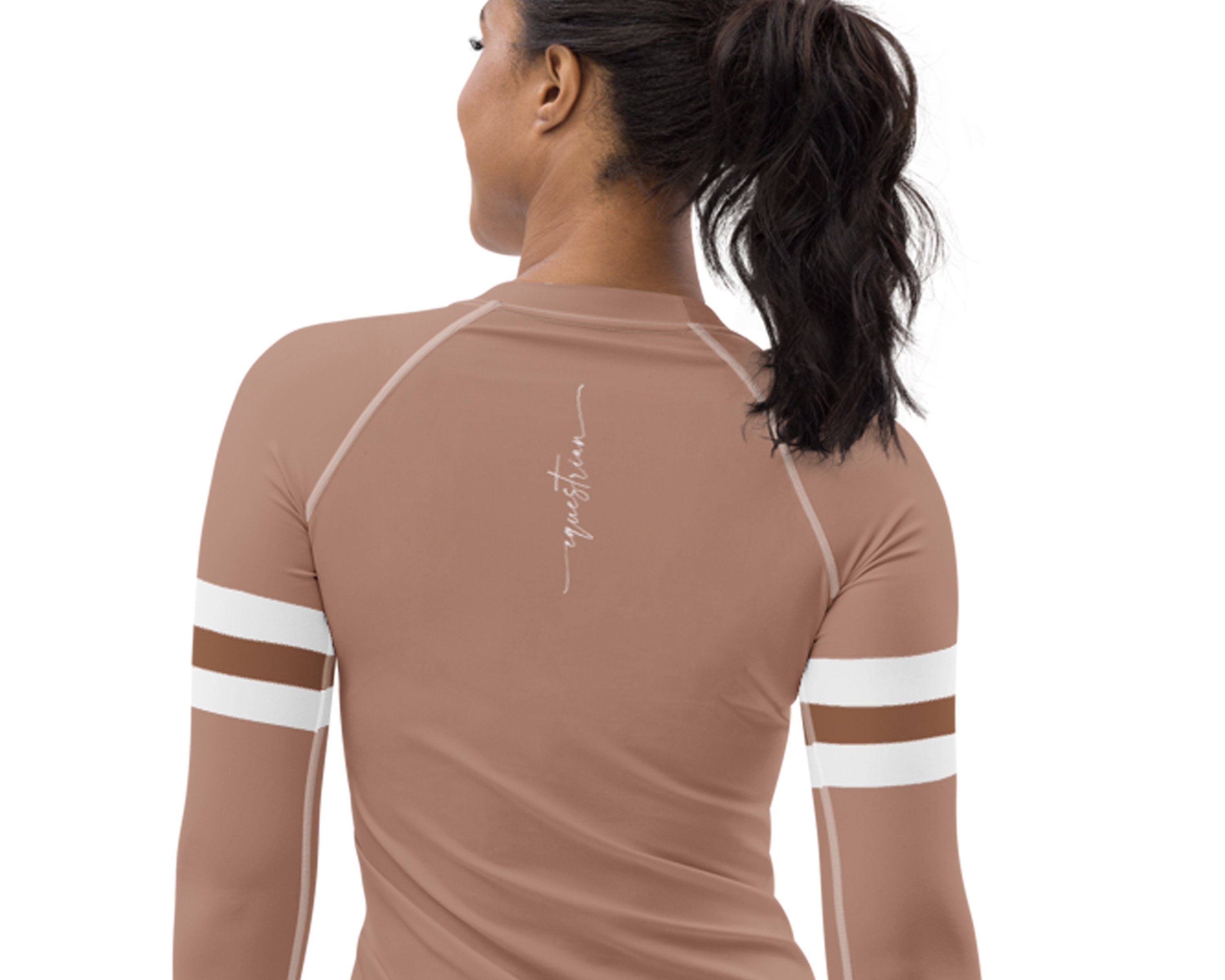 Chemise soleil équestre femme, chemise d'équitation, couche de base d' équitation, rose, palissandre - France