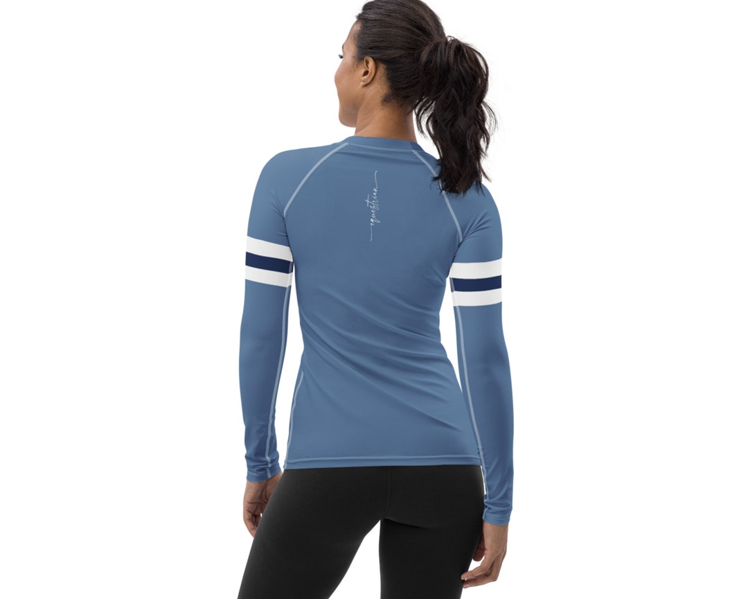 Chemise Anti-UV équestre Manches Longues - Taille XS, Bleu Cyaneus, Sport équitation