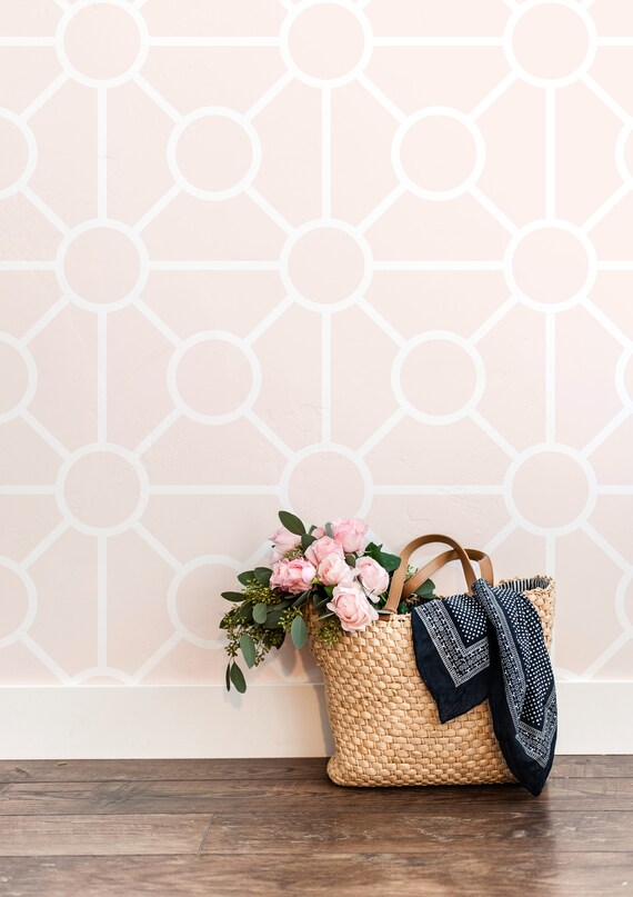 Pink Geometric Peel and Stick Wallpaper Blush Accent Wall | Etsy