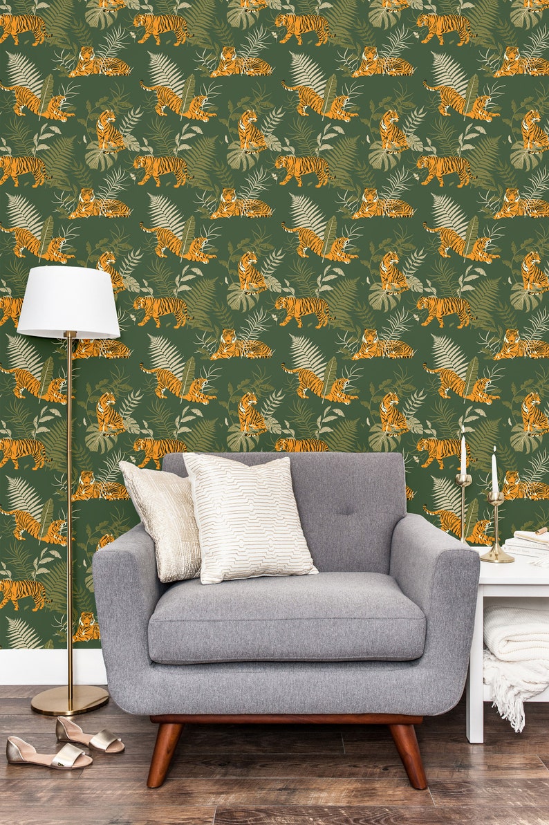 Jungle Tiger Peel and Stick Wallpaper Self Adhesive Wallpaper | Etsy