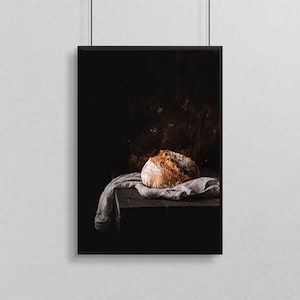 The BREAD. DIGITAL Instant download Food photography. Digital file to print. Kitchen or dining room, bakery decor. Farmhouse decoration