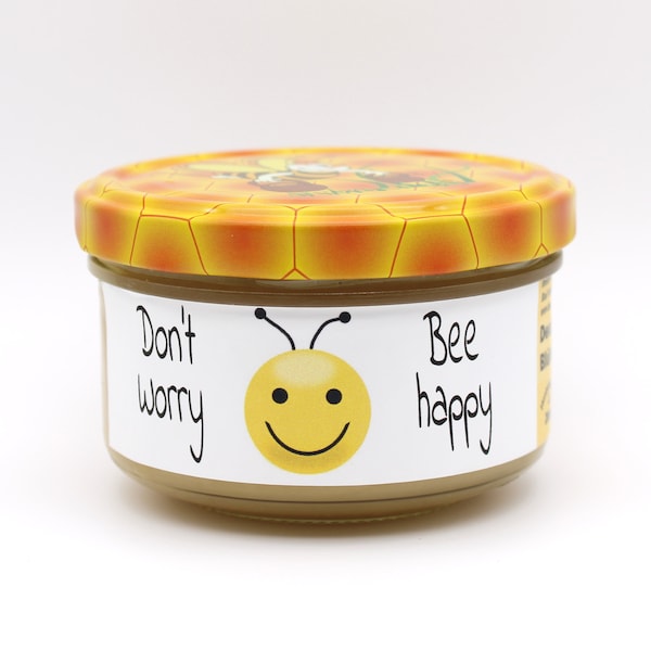 Honig "Bee Happy" - Don't worry, be happy - eine lustige Aufmerksamkeit, eine süße Aufmunterung