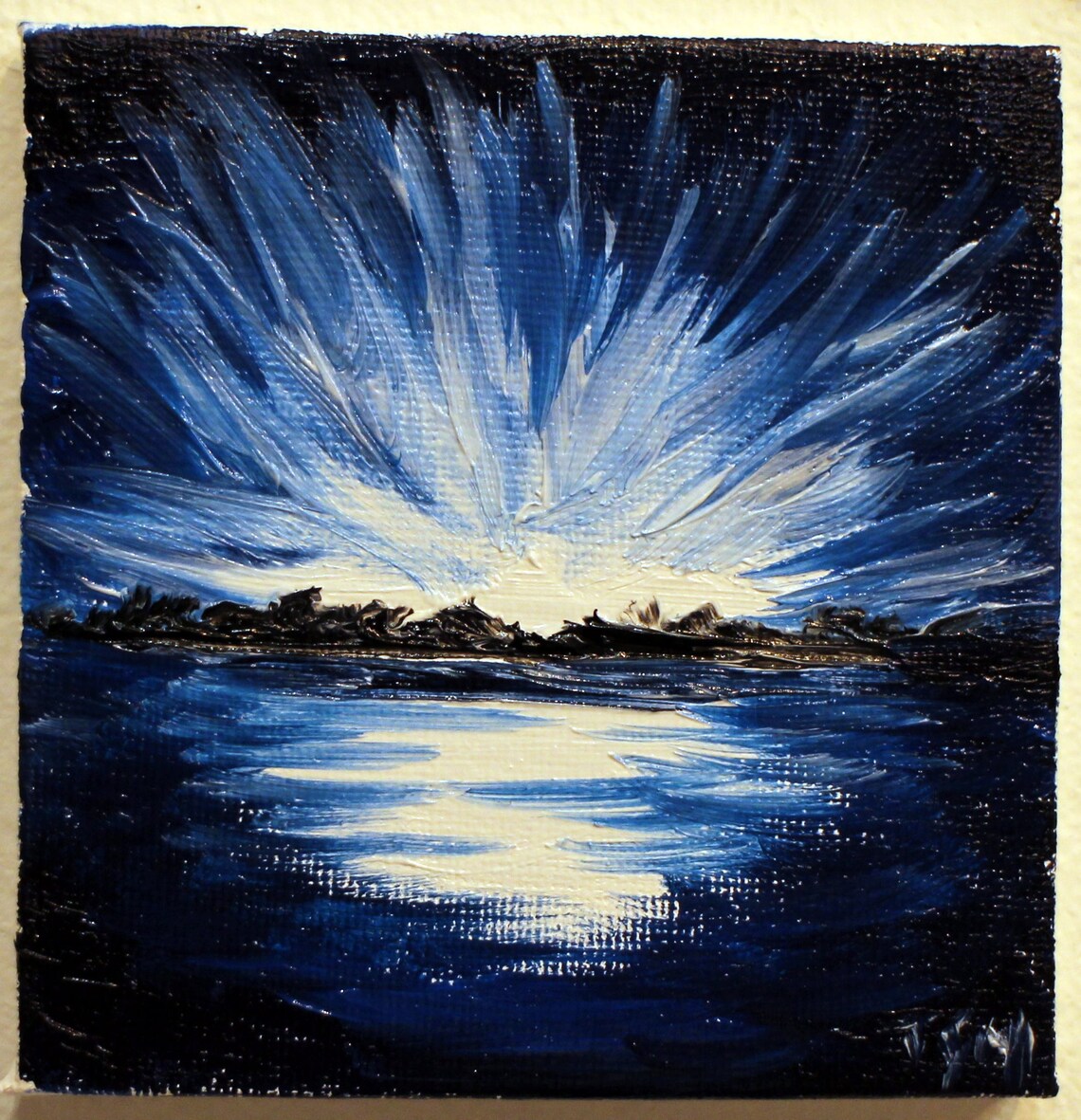 Original oil painting 0345 evening sky on canvas miniature 75 Etsy