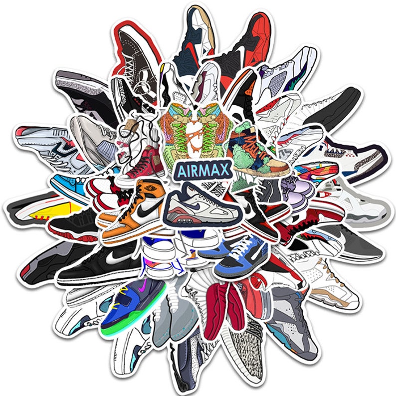 50PCS Fashion brand sneakers sticker packsticker for Etsy