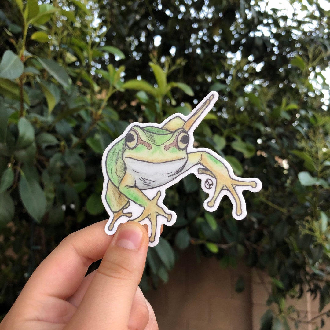 Tree Frog Sticker Japanese Tree Frog Sticker, Frog Sticker, Water Bottle Sticker, Laptop ...