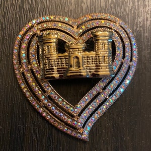 US Army Engineers Bling Pin Brooch