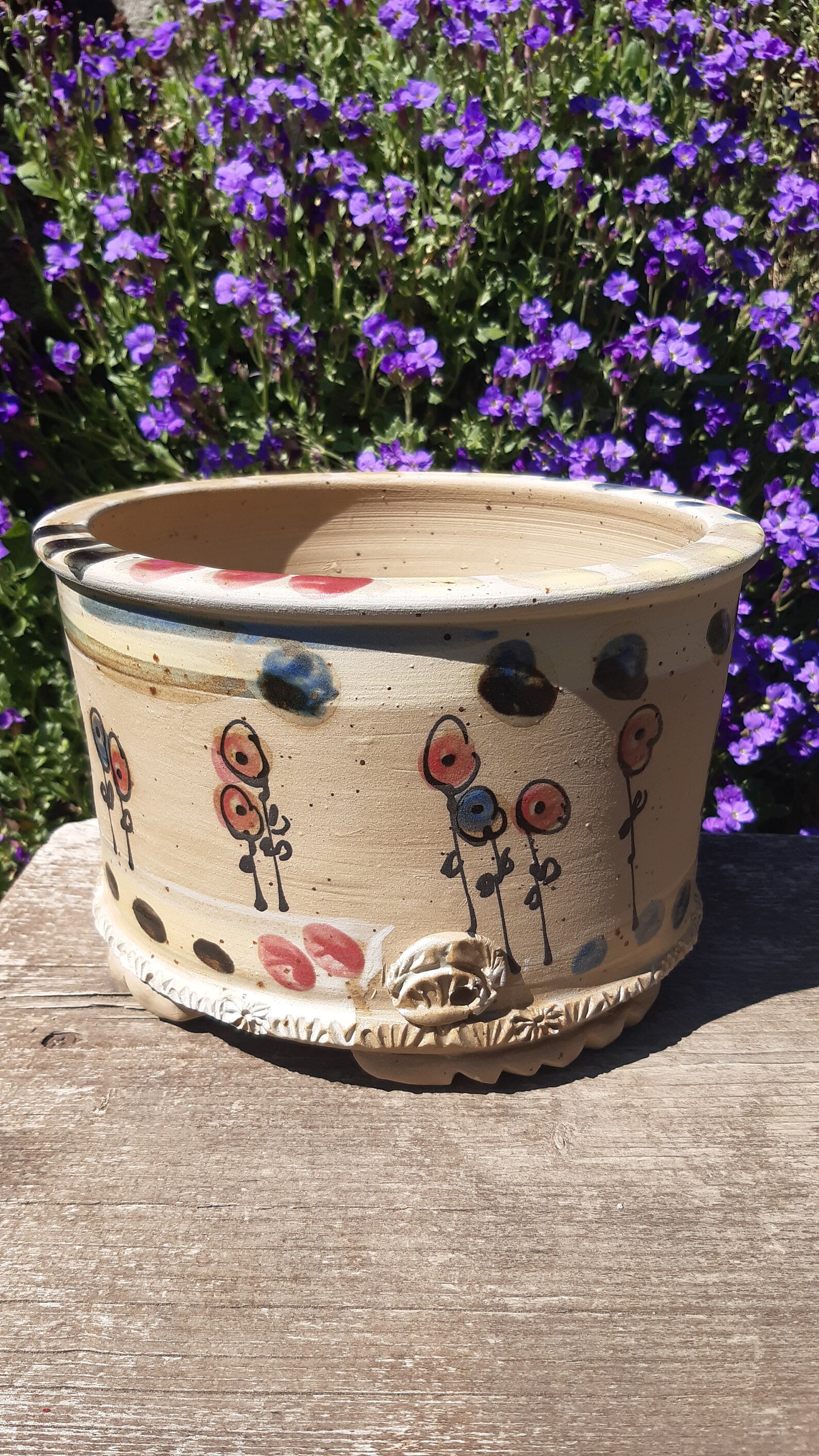 Beautiful handmade oval flower pot plant pot ceramic pot