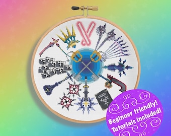 Padrão de Ponto Cruz do Círculo de Armas da Organização XIII de Kingdom Hearts