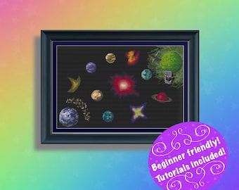 Star Fox 64 Lylat System Map Cross Stitch Pattern