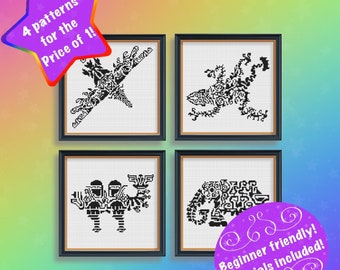Zelda Tribal Divine Beasts-set kruissteekpatronen (4 patronen voor de prijs van 1!)