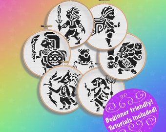 Zelda Tribal Age of Calamity Champion Character ornaments cross stitch patterns