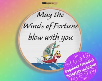 Zelda Winds of Fortune Wind Waker Cross Stitch Pattern