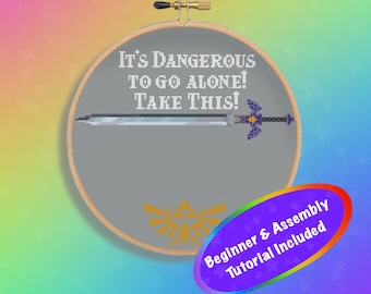 Zelda Master Sword Cross Stitch Pattern: Enamel Pin Display (PDF Pattern)