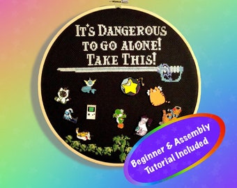 Zelda Cross Stitch Pattern: Enamel Pin Display Board (Digital PDF)