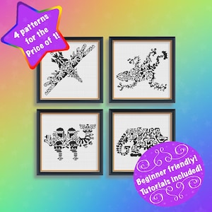 Zelda Tribal Divine Beasts Set Cross Stitch Patterns (4 Patterns For The Price Of 1!)
