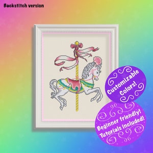 Carousel Horse Nursery Birth Announcement Version 1