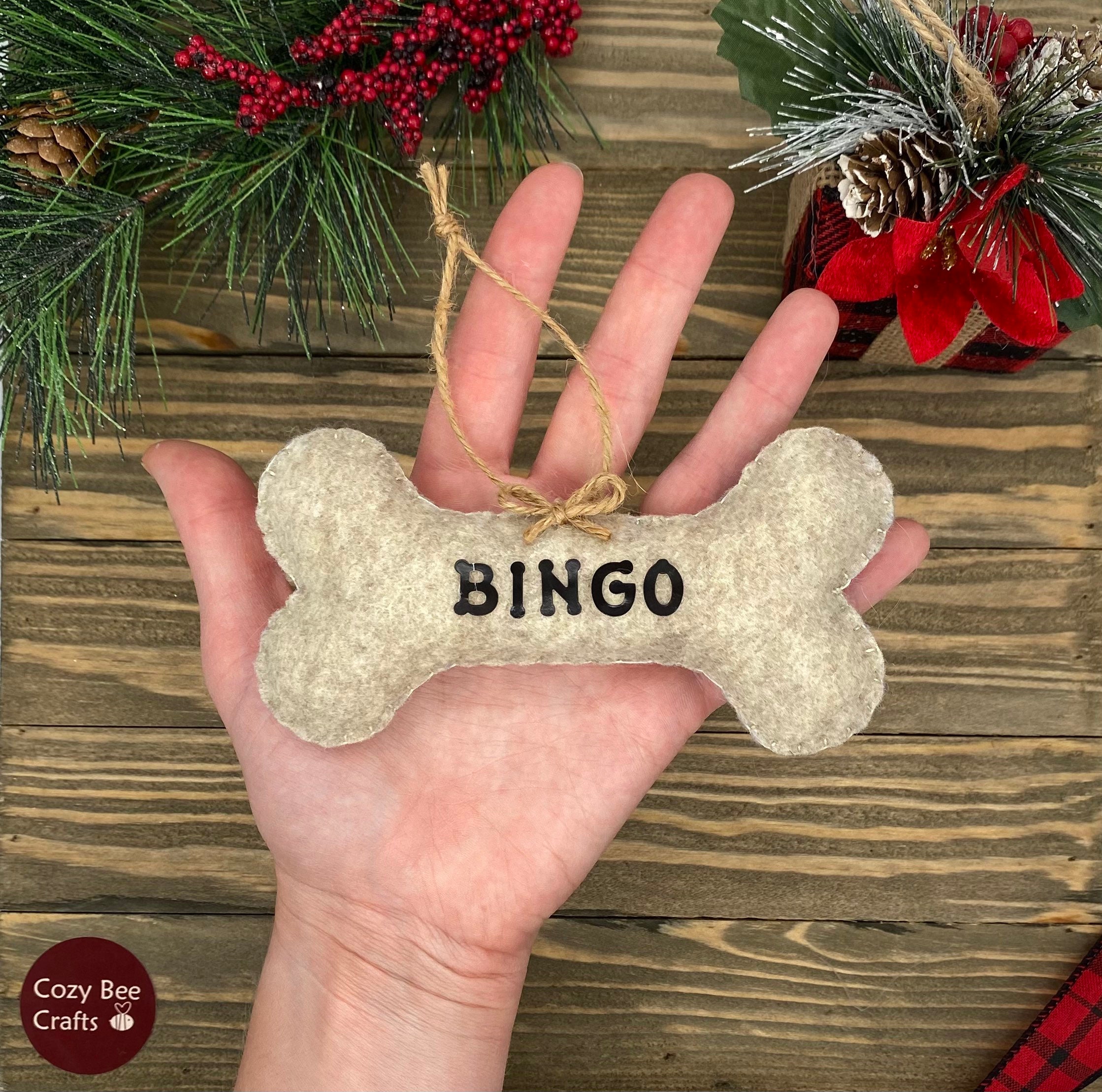 Felt Personalized Dog Bone Ornament Christmas Ornament Dogs Etsy