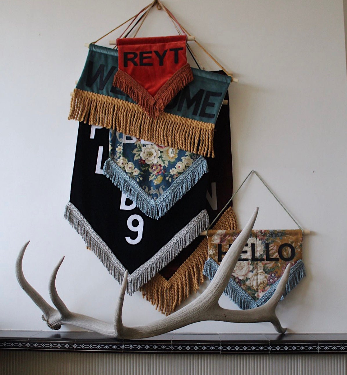 CUSTOM Vintage Velvet Wall Hanging Banner /flag / Personalised Etsy UK