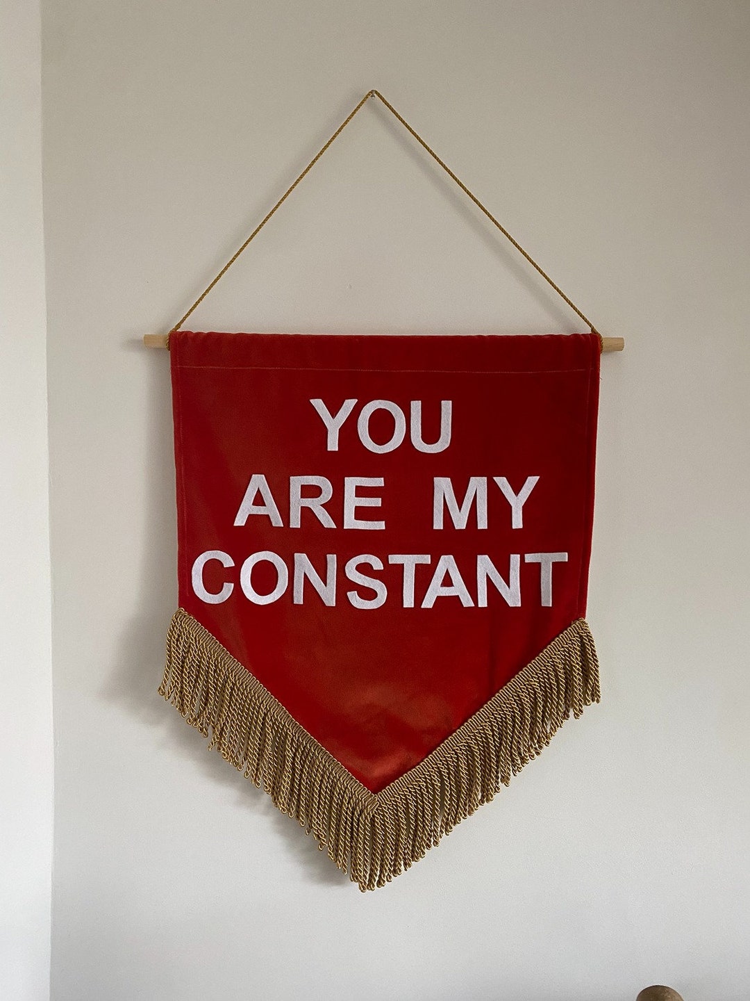 You Are My Constant Velvet Wall Hanging Handmade Tassel Etsy