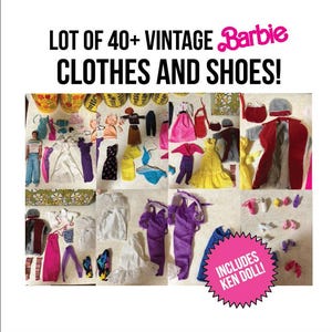 Vintage Barbie clothes lot 40+ pieces plus vintage Ken doll!
