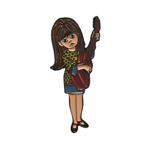 Lee big eye guitar girl enamel pin Keane Eve Gig