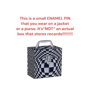 Platter Pak Navy Checkers Optical Illusion 45 box enamel pin **this is not an actual record box