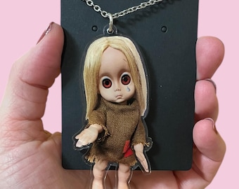 Little Miss No Name oversized acrylic charm necklace