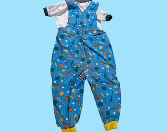 Vintage Gymboree baseball overalls polo set - size Small