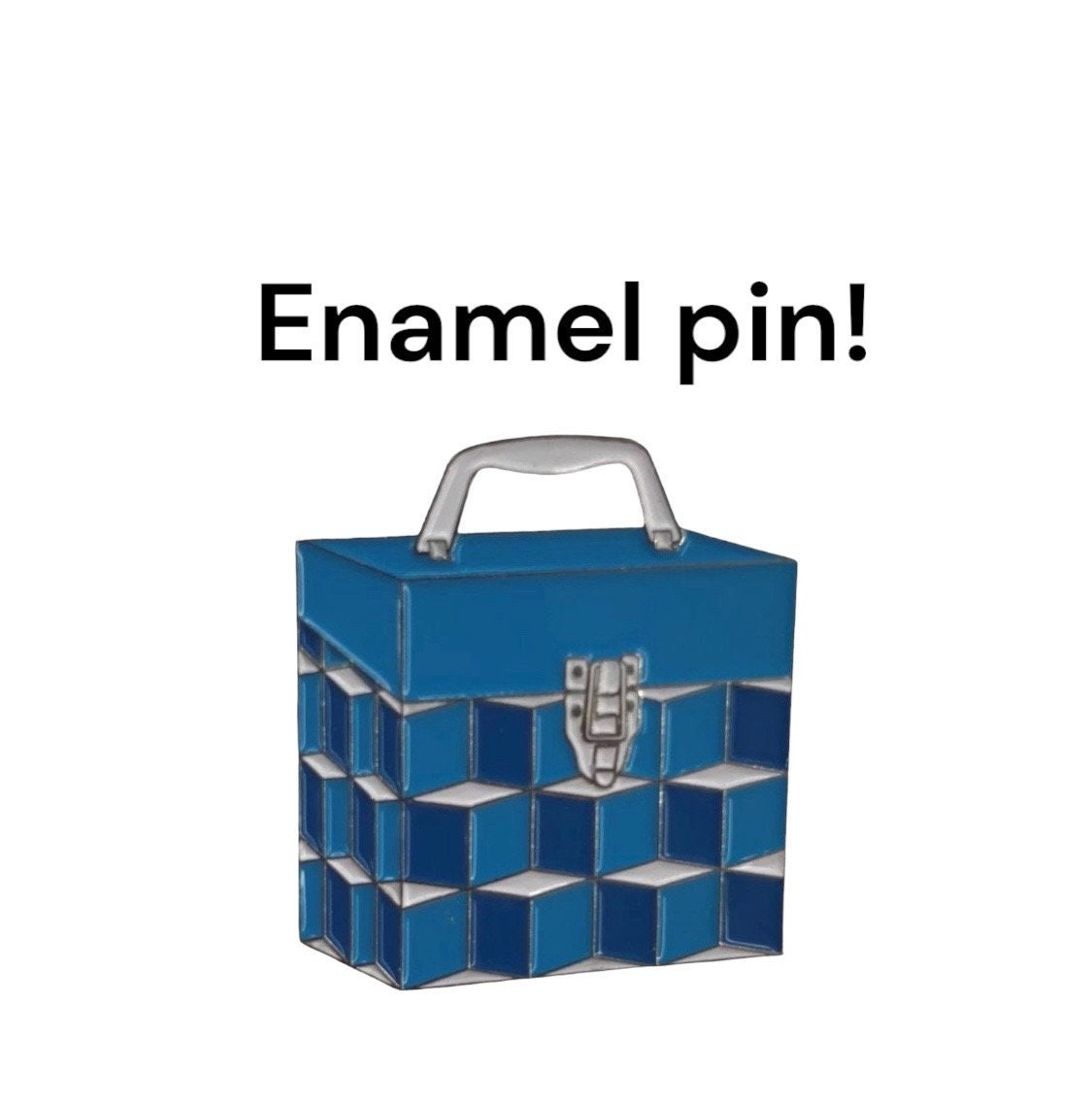 Platter Pak 2-Tone Optical Illusion 45 box enamel pin **this is not an actual record box