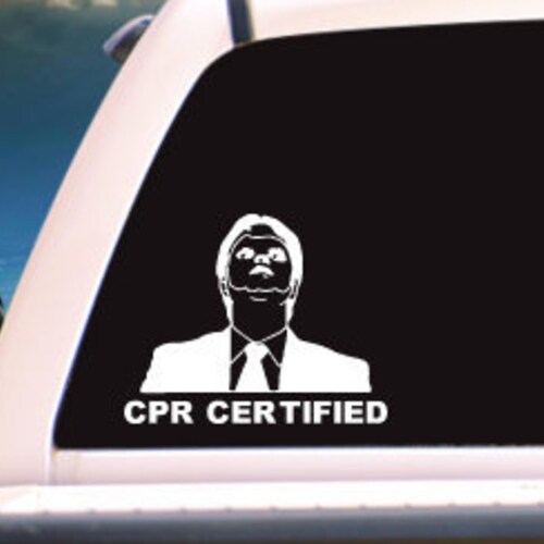 The Office Dwight Schrute CPR Certified Adhesive Vinyl Decal - Etsy